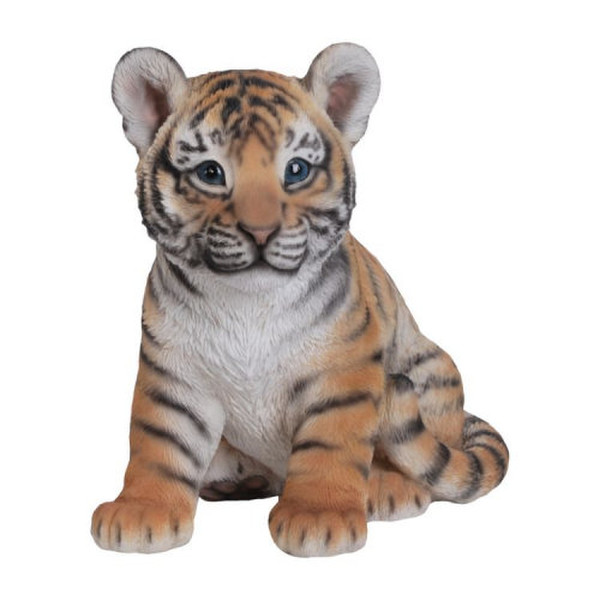 Tiger Cub Sculpture Baby Cat Wildlife reproduction statue exotic